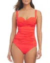 Bleu Rod Beattie Bleu By Rod Beattie Shirred Bandeau One Piece Swimsuit In Mirasol