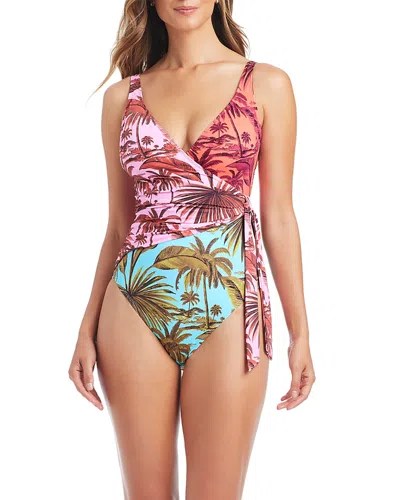 Bleu Rod Beattie Crossover Tie Side Swimsuit In Animal Print