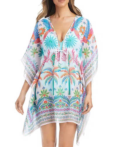 Bleu Rod Beattie Deep V Cover Up Caftan In Multi