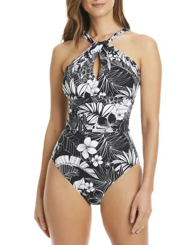 Bleu Rod Beattie Double Duty Highneck One-piece In Black