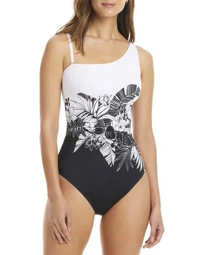 Bleu Rod Beattie Double Duty One Shoulder One-piece In Black