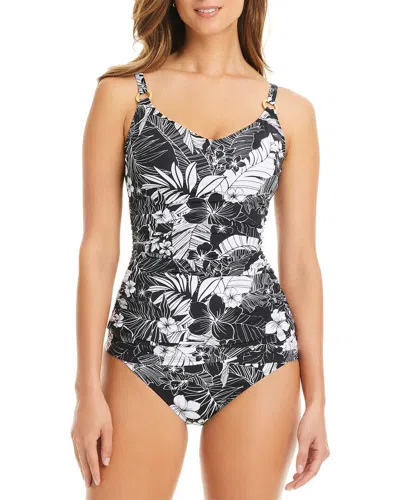 Bleu Rod Beattie Double Duty Scoop Neck Tankini In Silver