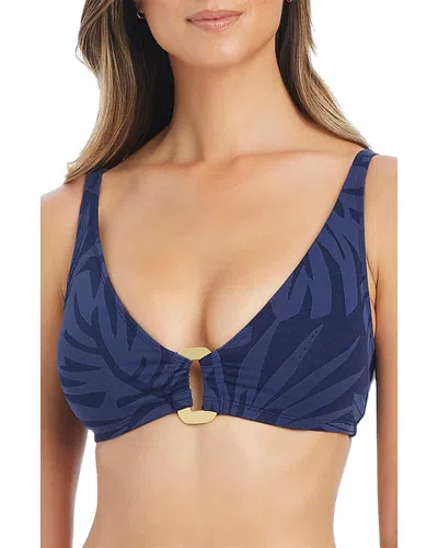 Bleu Rod Beattie Embossed Bikini Top In Blue