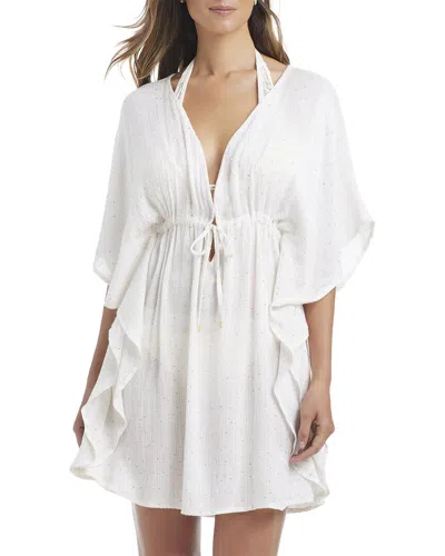 Bleu Rod Beattie Golden Hour Sequin Caftan Coverup In White