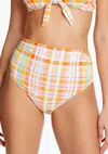Bleu Rod Beattie Hip To Be Square High Waist Swim Bottoms In Yellow Multi In Yellow