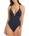 Bleu Rod Beattie Macrame One Piece Swimsuit In Black