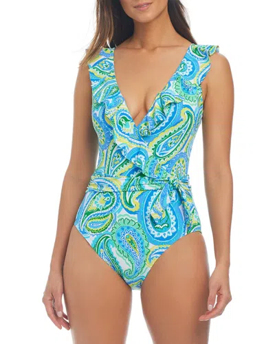 BLEU ROD BEATTIE BLEU ROD BEATTIE MORE IS MORE RUFFLE SURPLICE ONE-PIECE