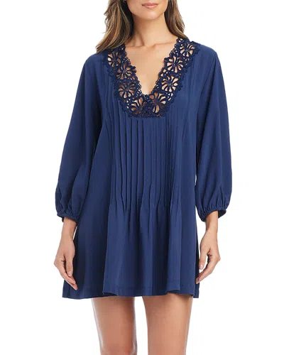 Bleu Rod Beattie Pleated Cover Up Dress In Blue