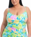 Bleu Rod Beattie Plus Size Scoop-neck Tankini Top In Multi In Multi
