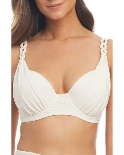 Bleu Rod Beattie Ring Master Draped Bra Swim Top In Brown