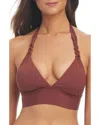Bleu Rod Beattie Ring Master Halter Swim Top In Pink