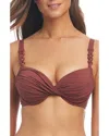 Bleu Rod Beattie Ring Master Draped Bra Swim Top