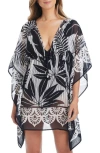 Bleu Rod Beattie Rod Beattie Chiffon Cover-up Caftan In Black