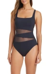Bleu Rod Beattie Rod Beattie Crisscross Open Back One-piece Swimsuit In Black