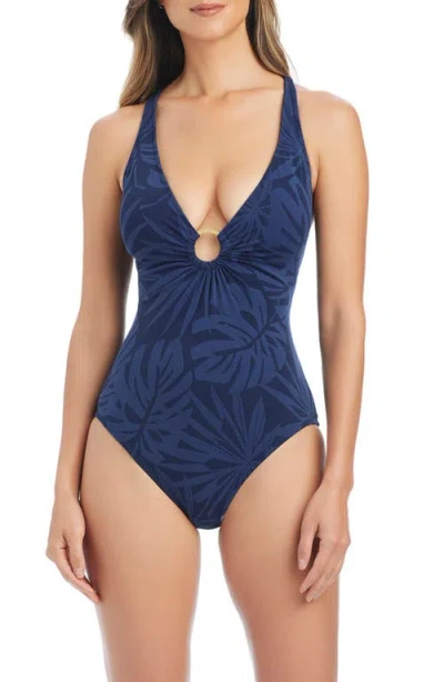 Bleu Rod Beattie Rod Beattie Cross Back One-piece Swimsuit In Blue