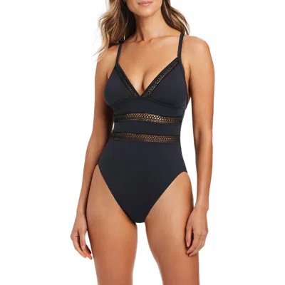 Bleu Rod Beattie Rod Beattie Cross Back One-piece Swimsuit In Blue