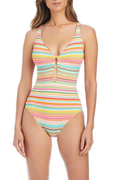Bleu Rod Beattie Rod Beattie Cross Back One-piece Swimsuit In Multi