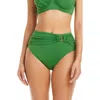 Bleu Rod Beattie Rod Beattie Draped Mid Rise Bikini Bottoms In Green