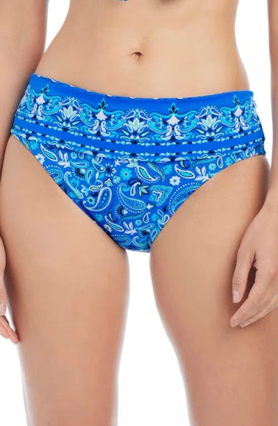 Bleu Rod Beattie Rod Beattie Fold Over Bikini Bottoms In Blue