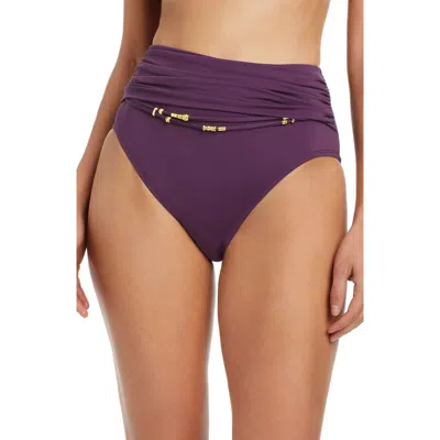 Bleu Rod Beattie Rod Beattie High Waist Bikini Bottoms In Purple