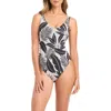 Bleu Rod Beattie Rod Beattie Lace Down One-piece Swimsuit In Gray