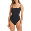 Bleu Rod Beattie Rod Beattie Mio Lace-up One-piece Swimsuit In Black