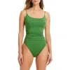 Bleu Rod Beattie Rod Beattie Mio Lace-up One-piece Swimsuit In Green