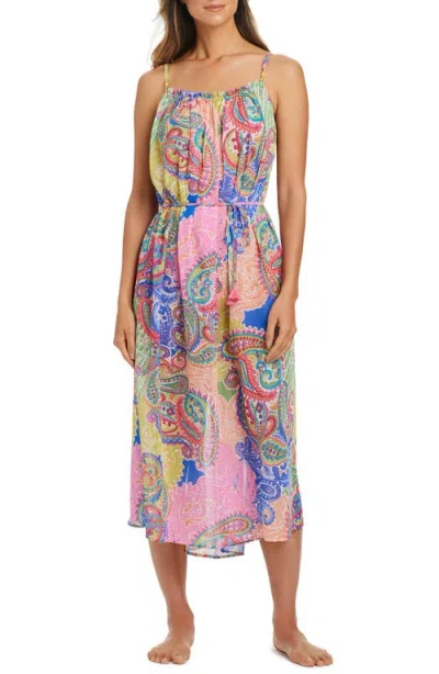 Bleu Rod Beattie Rod Beattie Paisley Print Off The Shoulder Cover-up Dress In Multi