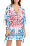 Bleu Rod Beattie Rod Beattie Print Cover-up Caftan In Blue