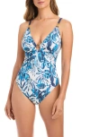 Bleu Rod Beattie Rod Beattie Ring Cross Back One-piece Swimsuit In Blue