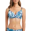 Bleu Rod Beattie Rod Beattie Ring Draped Underwire Bikini Top In Blue