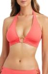 Bleu Rod Beattie Rod Beattie Ring Halter Bikini Top In Pink