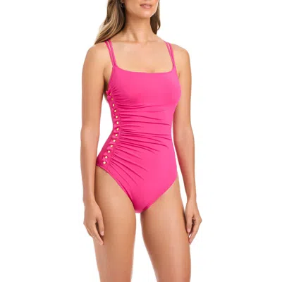 Bleu Rod Beattie Rod Beattie Ruffle One-piece Swimsuit In Pink