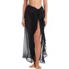 Bleu Rod Beattie Rod Beattie Ruffle Sheer Cover-up Sarong In Black