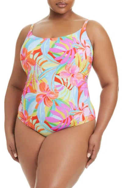 Bleu Rod Beattie Rod Beattie Scoop Neck One-piece Swimsuit In Multi