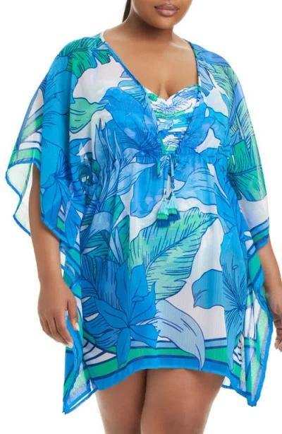 Bleu Rod Beattie Plus Size Bellissimo Cover-up Swim Caftan In Multi