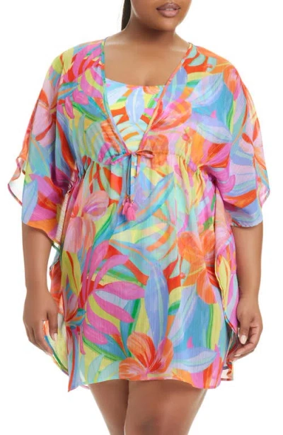 Bleu Rod Beattie Plus Size Bellissimo Cover-up Swim Caftan In Multi