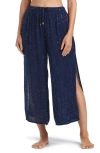 Bleu Rod Beattie Rod Beattie Sequin Embellished Side Slit Cover-up Pants In Blue