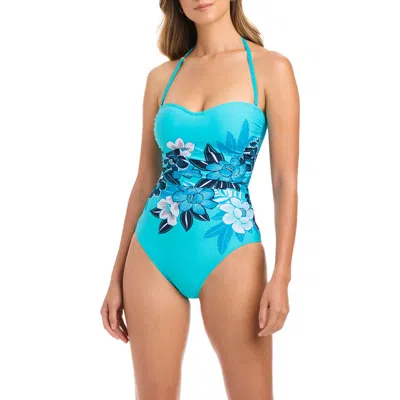 Bleu Rod Beattie Rod Beattie Shirred One-piece Swimsuit In Blue