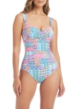 Bleu Rod Beattie Rod Beattie Shirred Underwire One-piece Swimsuit In Pink