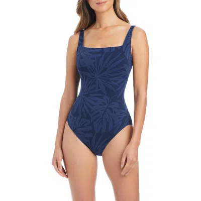 Bleu Rod Beattie Rod Beattie Square Neck One-piece Swimsuit In Blue
