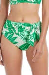 Bleu Rod Beattie Rod Beattie Tie Waist High Waist Bikini Bottoms In Green
