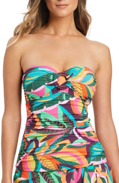 Bleu Rod Beattie Rod Beattie Tropical Print Bandini Swim Top In Multi