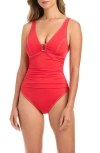 Bleu Rod Beattie Rod Beattie Underwire One-piece Swimsuit In Red
