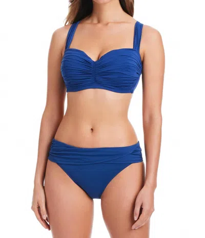 Bleu Rod Beattie Shirred Underwire Bikini Top In Navy In Blue