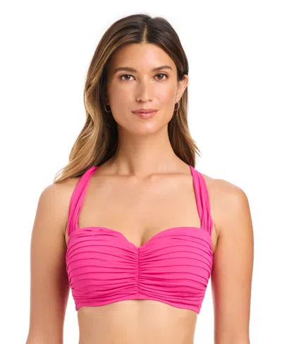 Bleu Rod Beattie Shirred Underwire D-cup Bikini Top In Multi