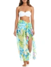 BLEU ROD BEATTIE SPRING IT ON RUFFLE LONG SARONG COVER-UP