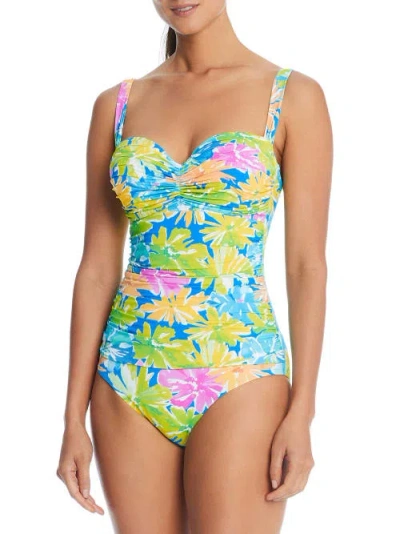 BLEU ROD BEATTIE SPRING IT ON SHIRRED UNDERWIRE ONE-PIECE