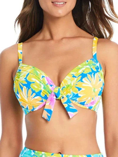 Bleu Rod Beattie Spring It On Tie Front Bikini Top D-dd Cups In Multi