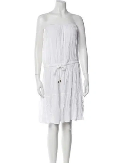 Pre-owned Bleu Rod Beattie Strapless Mini Dress W/ Tags In White
